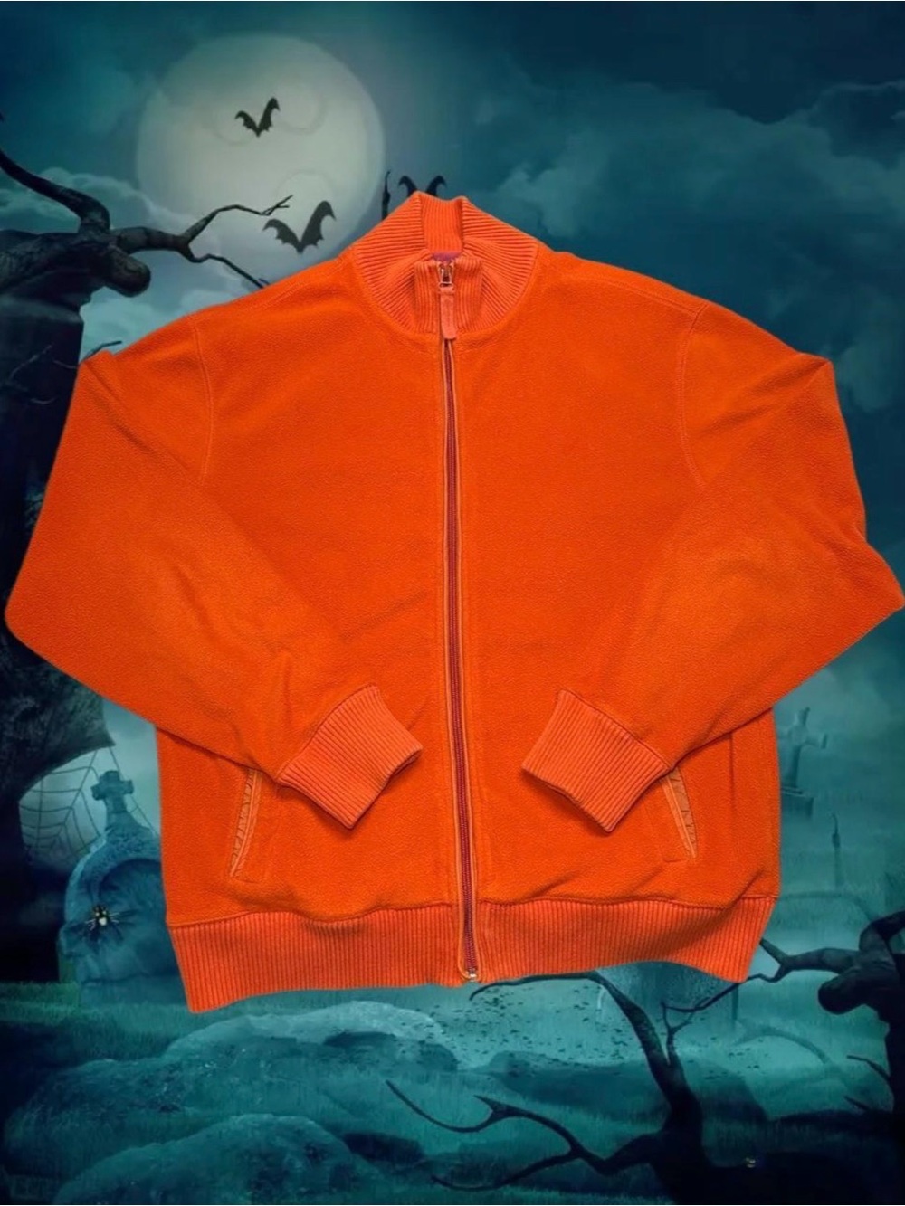 Vintage Old Navy Orange Full-Zip Bomber Jacket